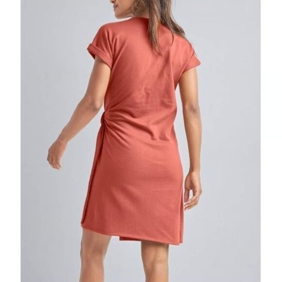 Venus Orange Tie Side Half Wrap Sweatshirt Dress 1X - Picture 3 of 10